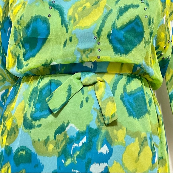 Vintage Jerry Gilden New York Chiffon Floral Dress - Picture 2 of 11